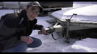 Snowmobile trailer tip   Don't get frozen in!