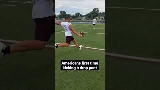 Teaching Americans how to kick an Aussie punt #nfl #cfb