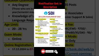 SBI Clerk Recruitment 2024: Apply Now for Your Dream Banking Job!  #bankingexams #sbiclerk #sbi