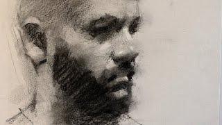 Real Time Portrait Sketch in Charcoal w/ Commentary