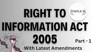 Right to Information Act 2005 || History - Amendments || Part 1 || JKP Constable JKSSB || Sumit Puri