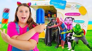 Kids Story with Magic Ice Cream Truck Superheroes Adventure with Adriana and Ali