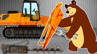 Repairing a broken Tractor Drill while working | The Bear Garage Animation