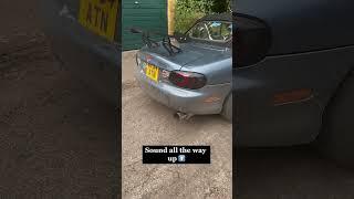 New Malian exhaust on hubbys mx5 much louder in real life #mx5 #mazdamx5 #miata #malian #exhaustpop