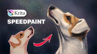 Dog SpeedPaint, digital painting in Krita,