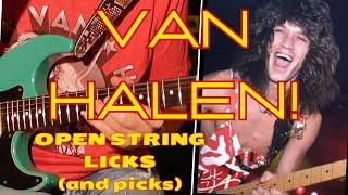 Eddie Van Halen Killer Open String Licks (and picks)! #eddievanhalen #guitarlicks