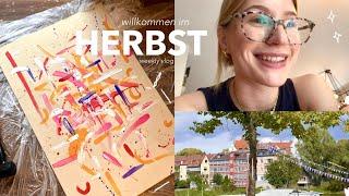 willkommen im herbst || weekly vlog || semsterferien, leinwände bemalen, produktive woche