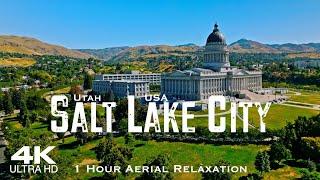 [4K] SALT LAKE CITY 2024  1 Hour Drone Aerial Tour of SLC UTAH | USA United States of America