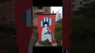 Street painting. Art on fider box-23 #short #viral #shilpochitra #wallpainting #reels