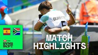 Boks fire into the Final!  | Spain v South Africa | HSBC SVNS Cape Town 2024 | Men's Highlights