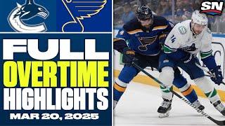 Vancouver Canucks at St. Louis Blues | FULL Overtime Highlights - March 20, 2025