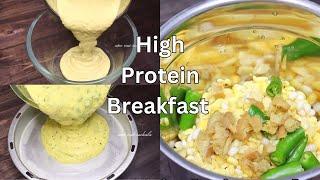 Protein Rich Spongy Breakfast | High protein easy & healthy no Fermentation Breakfast | Dal dhokla