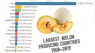 Largest Melon Producing Countries in the World 1960-2019