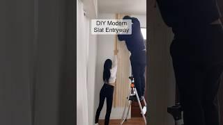 DIY Wood Slat Extreme Entryway Makeover | Modern Living Home Design