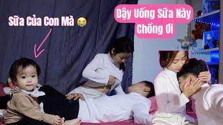 Tuấn Anh Đang Ngủ Được Bé Hiền Cho Uống Sữa Nguyên Chất