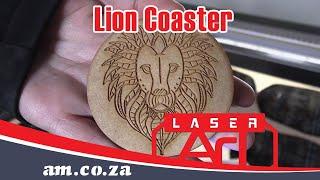 Laser Art Lion Coaster Project from Design to Cut Step by Step Training on TruCUT Laser Machine