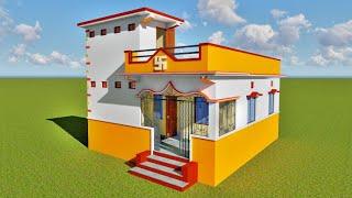 Beautiful village home design | low budget house plan | 24×28 home plan with design