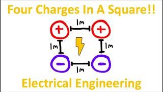 Four Charges In A Square (Electrical Engineering)