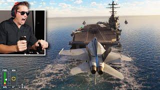 LANDING A FIGHTER JET ON AN AIRCRAFT CARRIER - Microsoft Flight Simulator Top Gun DLC