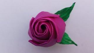 Beautiful satin ribbon rose flower craft. DIY Ribbon Rose / Ribbon Flower Making / Ribbon Work