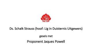 Ds, Schalk Strauss gesels met proponent Jaques Powell