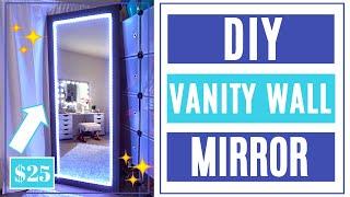 DIY VANITY FULL BODY WALL MIRROR w/ LED LIGHTS!