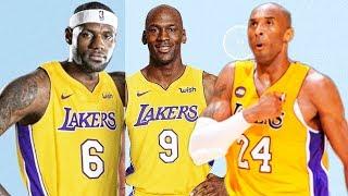 LeBron James, Michael Jordan, & Kobe Bryant on the same NBA Team (Los Angeles Lakers)