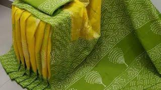 #mulmul Cotton Ajrakh printed Premium Quality sarees 750  only Whatsapp 9790271649 With blouse