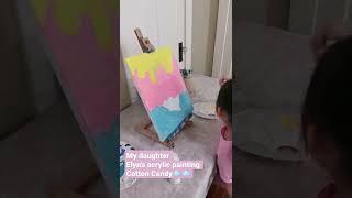 My daughter Elyn's acrylic painting  Cotton candy ️️️