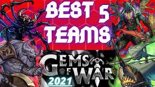 THE BEST 5 TEAMS IN Gems of War 2021 | Gems of War best 5 teams in the game Lee Diesel puppet master