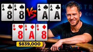 FLOPPED QUADS VS FULL HOUSE IN A $839,000 POT!