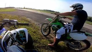 Raptor 700 vs KX125 HE CRASHED