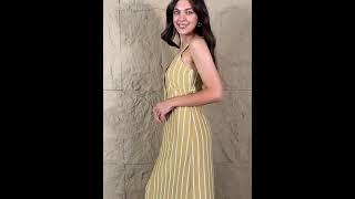 FASHIONISTA'S FAVORITE OOTD "Sweet Talk" Yellow Striped Textured Soft Woven Maxi Dress