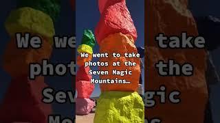 Seven Magic Mountains photoshoot in Las Vegas. 