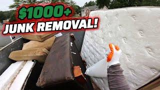 I Made Over $1000 Hauling Trash! I love The Junk Removal Business