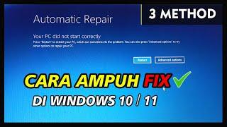 Cara Ampuh Memperbaiki Your PC did not start correctly di Windows 10/11