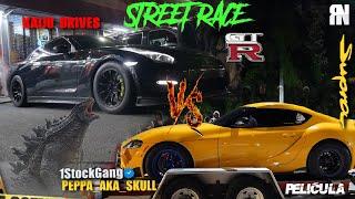 STREET RACE BUILT R35 GTR VS 1STOCKGANG PEPPA MK5 SUPRA MODDED NY VS NJ  IT GETS HEATED 