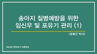 [한우 농가 교육영상] 송아지 질병예방을 위한 임신우 및 포유기 관리(1)