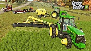 MAKING HAY WHILE THE SUN SHINES WITH JD 8110 & 8400! | FS25