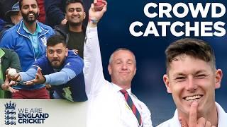 Unbelievable & Funniest Crowd Catches in Cricket!  | Best Spectator Grabs