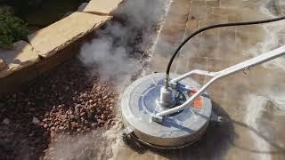 Removing old sealer from pavers with a Surface Cleaner.