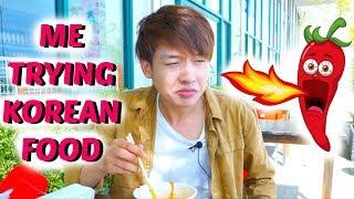 " ME TRYING KOREAN FOOD :] "