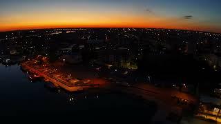 Discover the wonderful view of the amazing port of Mangalia after sunset in aerial footage 4k 2024