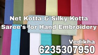 Net Kotta and Silky Kotta Saree Materials for Hand Embroidery | Kotta Doria Saree