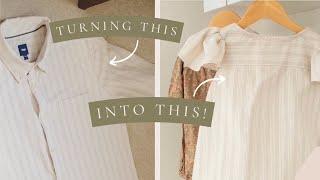 I turned an old shirt into a sweet baby dress! | Upcycle a shirt into baby clothes