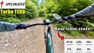 SPECIALIZED TURBO TERO 3.0 eMTB - Hill Climbing POV in TURBO Mode & Real Time Stats