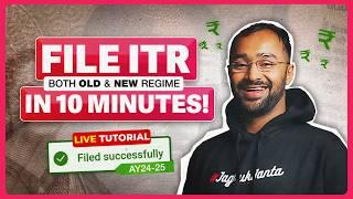 BEST ITR filling TUTORIAL for SALARIED EMPLOYEES | Old & New Tax Regime | ITR 1 AY24-25