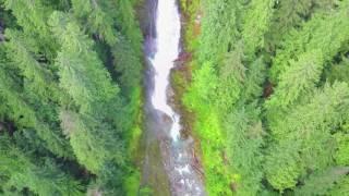 Drone footage of a beautiful waterfall near Whistler, BC. Canada