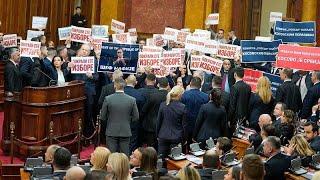 Opposition stages protests as new Serbian parliament inaugurated