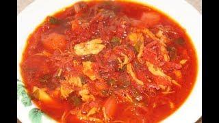 BORSCH con CARNE de POLLO/Борщ с курицей.